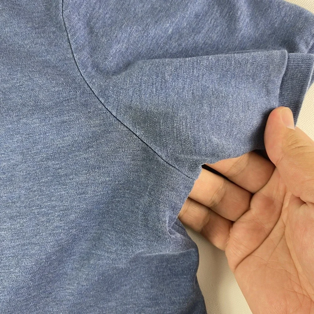Polo Ralph Lauren Pima Soft Touch Mens Large Blue Short Sleeve Shirt Cotton FLAW